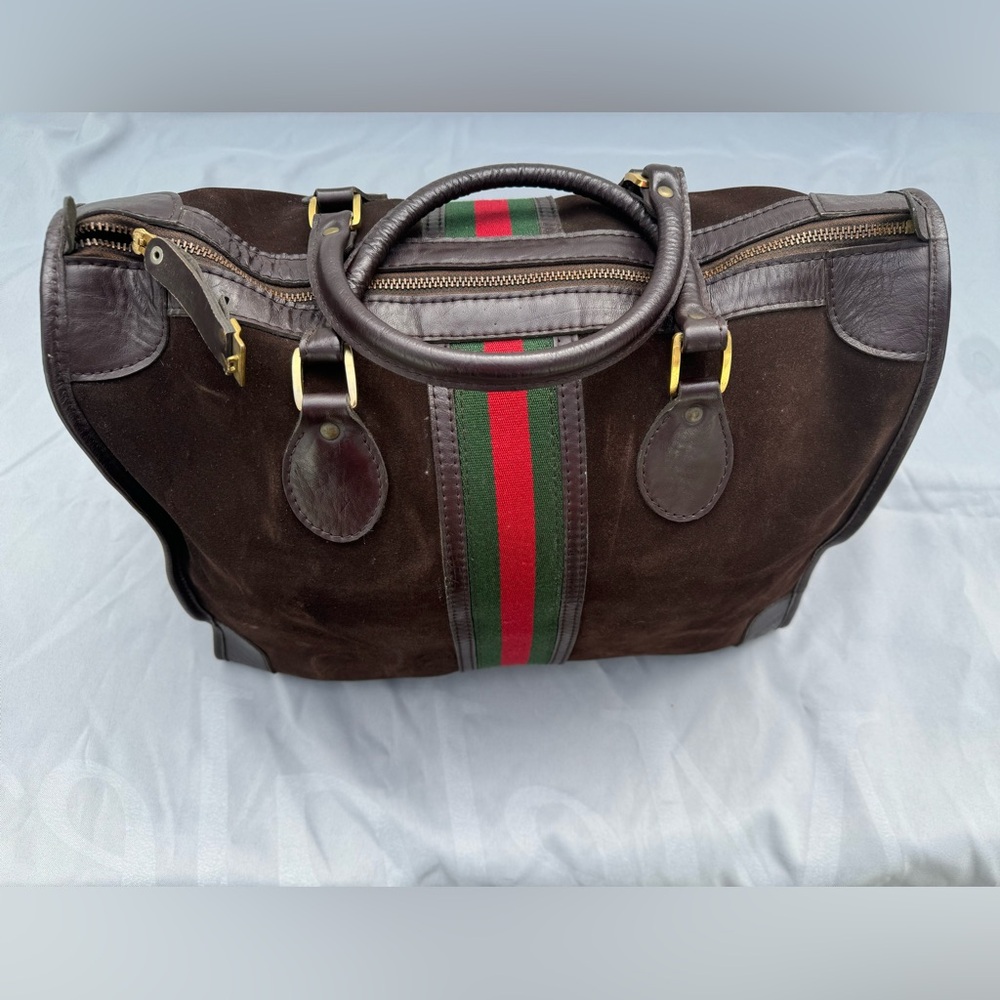 Authentic Gucci Jackie Sherry Vintage Suede Large bag